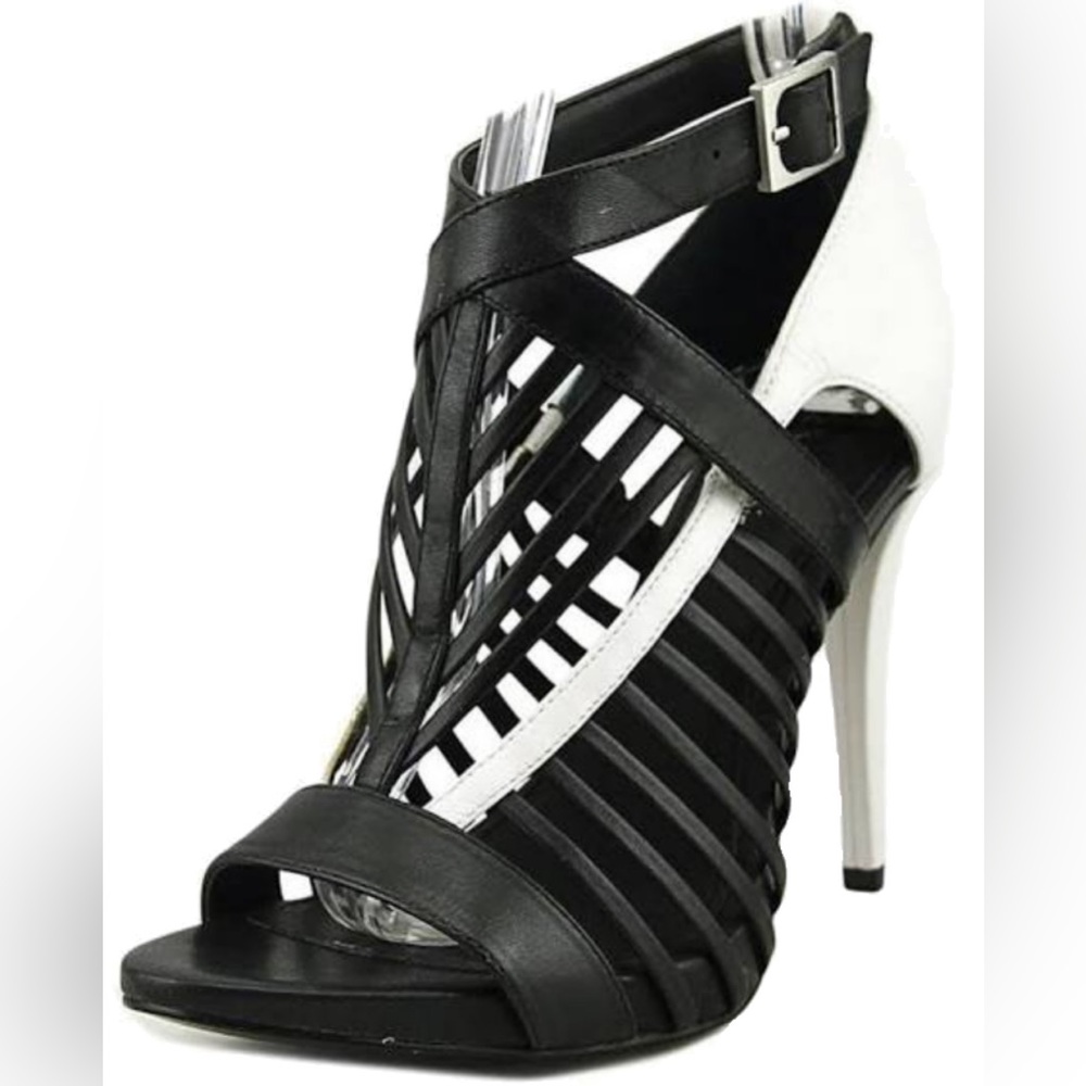 Calvin Klein | Black and White Sandal Heels | Size 8